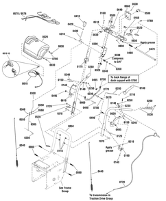 Handles And Controls Group Diagram and Parts List for 1696263-01 (18-2852-33-1581 Pro)(2013) Briggs and Stratton Snow Blower